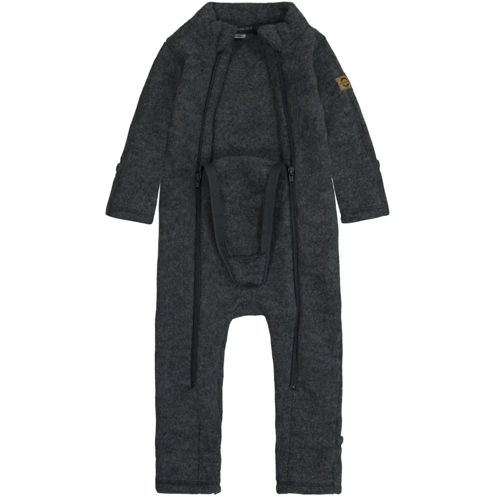 Baby Wool Suit Double Zip - Anthracite Melange