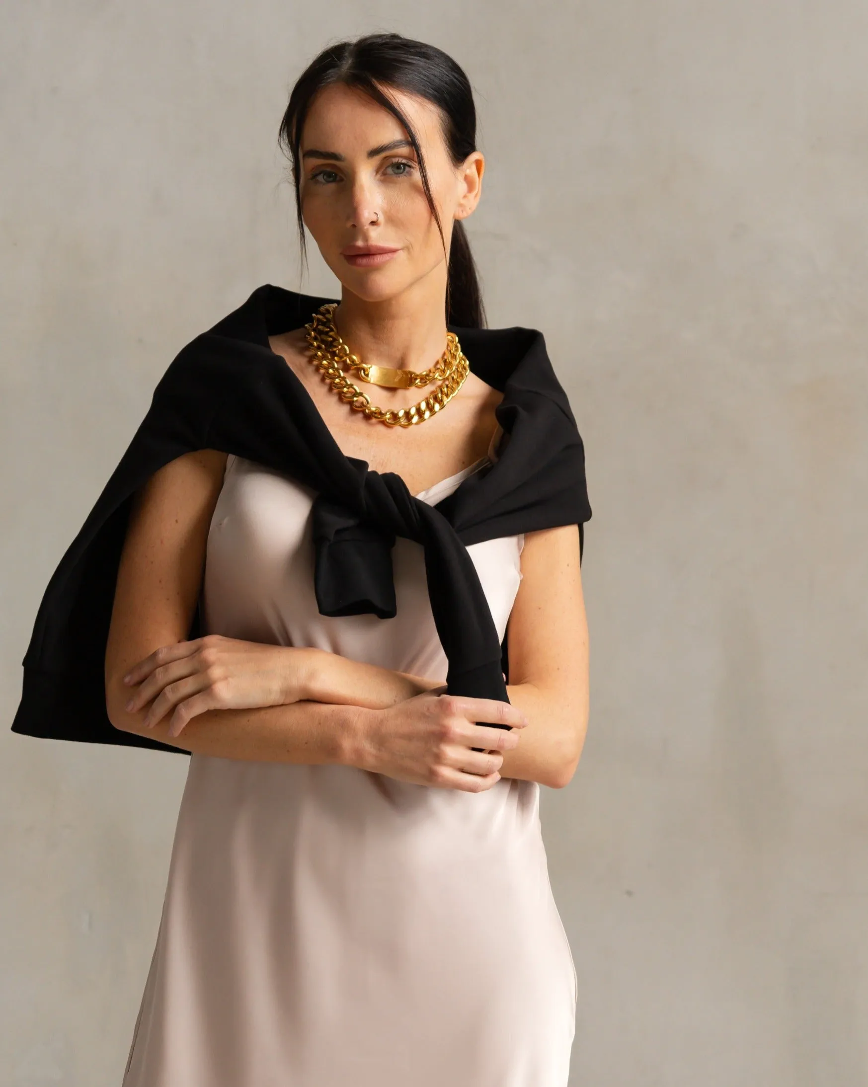 Basic Lennon Zipslip™️ Dress Champagne