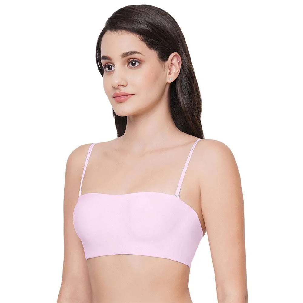 Basic Mold Padded Wired Half Cup Strapless Bandeau T-Shirt Bra - Mauve