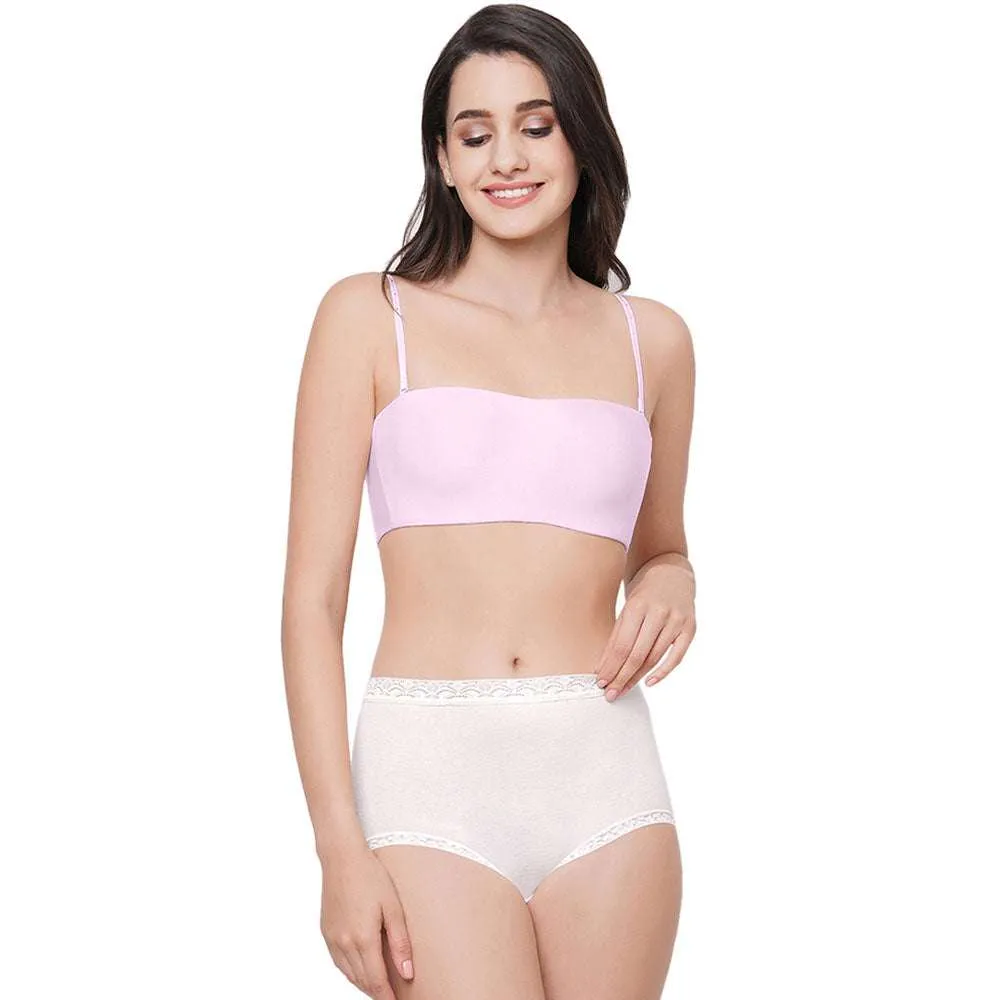 Basic Mold Padded Wired Half Cup Strapless Bandeau T-Shirt Bra - Mauve