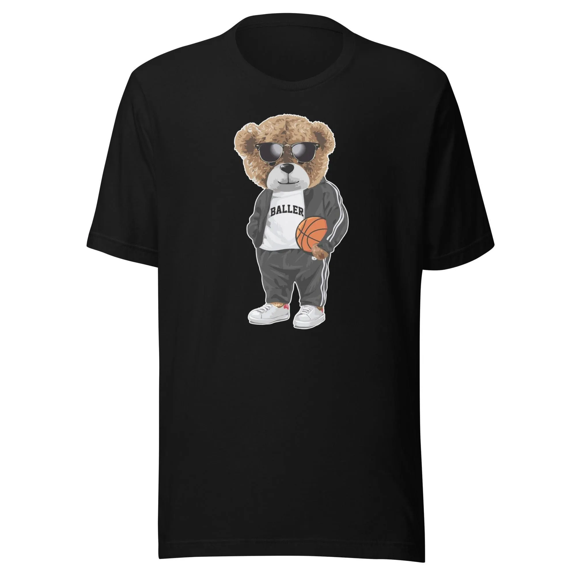 Basketball T-shirt Ball Handeling Teddy In Baller Shirt DTG Printed Unisex Top