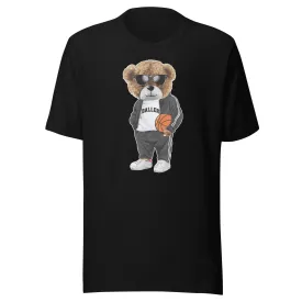 Basketball T-shirt Ball Handeling Teddy In Baller Shirt DTG Printed Unisex Top