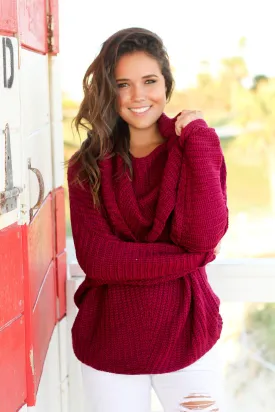 Berry Knit Oversized Sweater