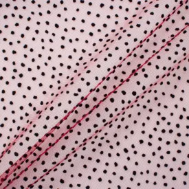 Black Flocked Spot Deep Red Tulle