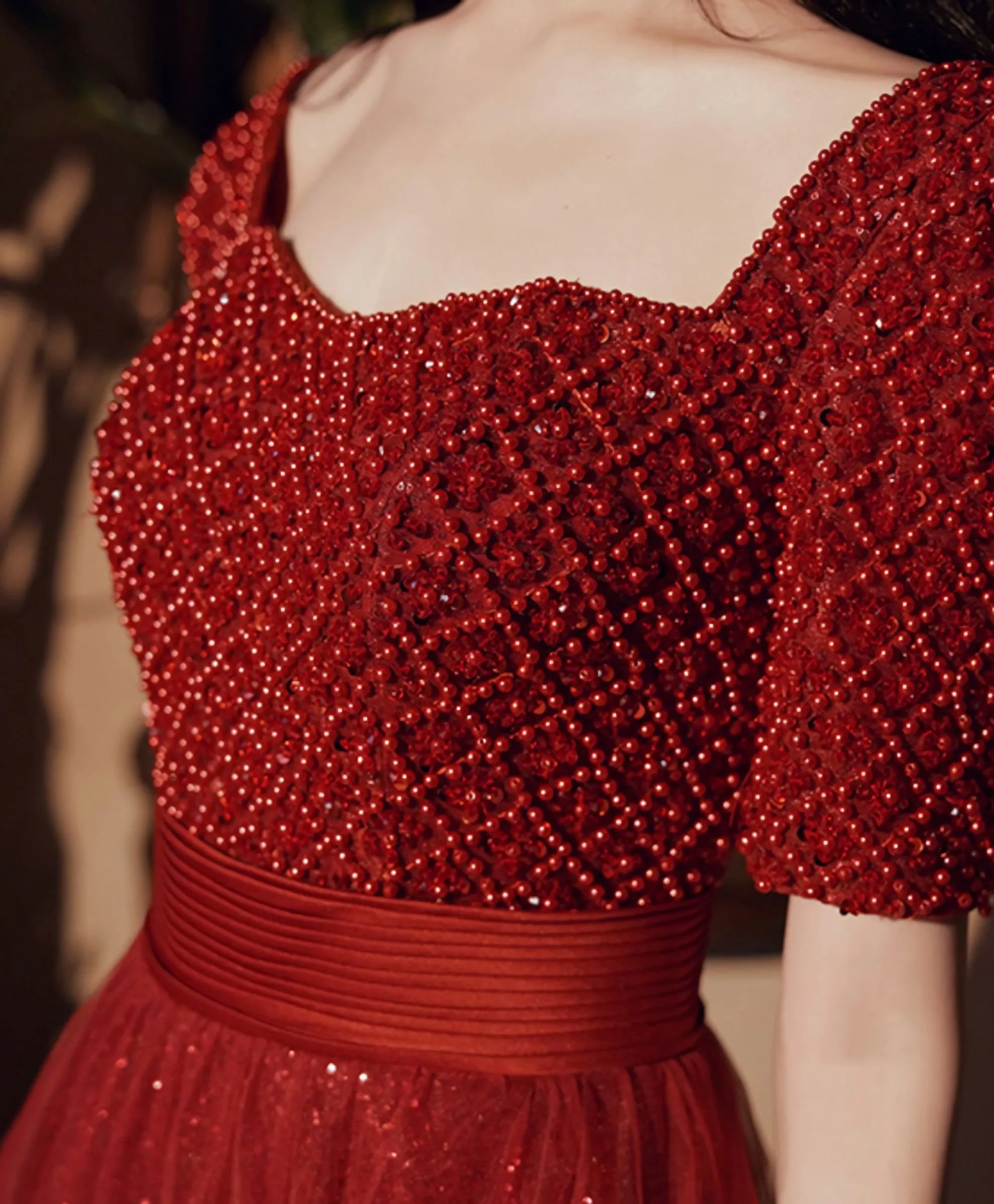Burgundy Tulle Beds Long Prom Dress Burgundy Tulle Formal Dress