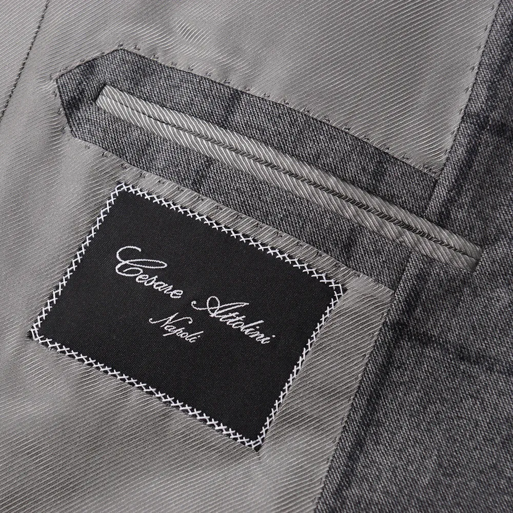 Cesare Attolini Gray Check Wool-Cashmere Suit