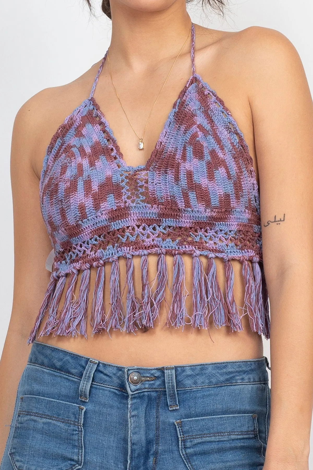 Cotton Crochet Tie-dye Top