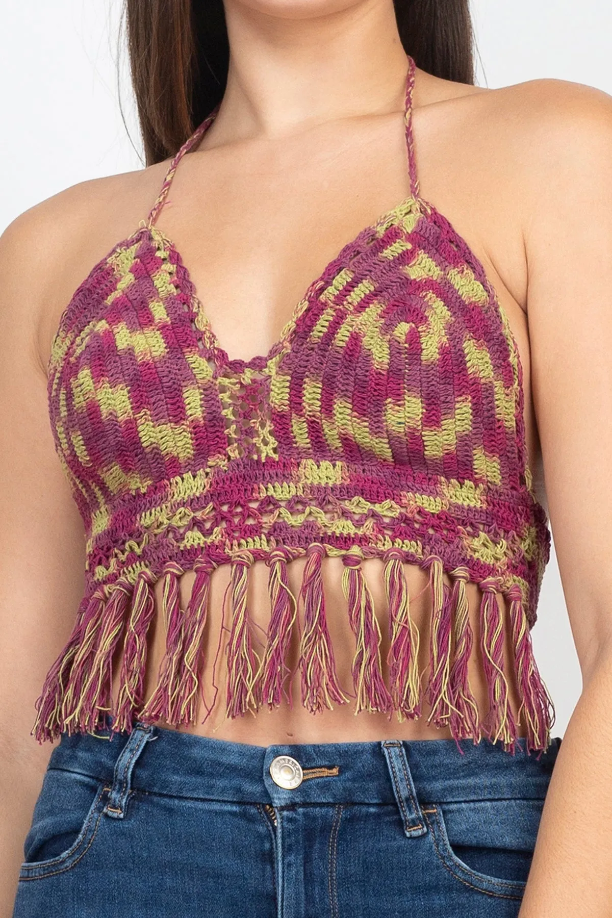 Cotton Crochet Tie-dye Top