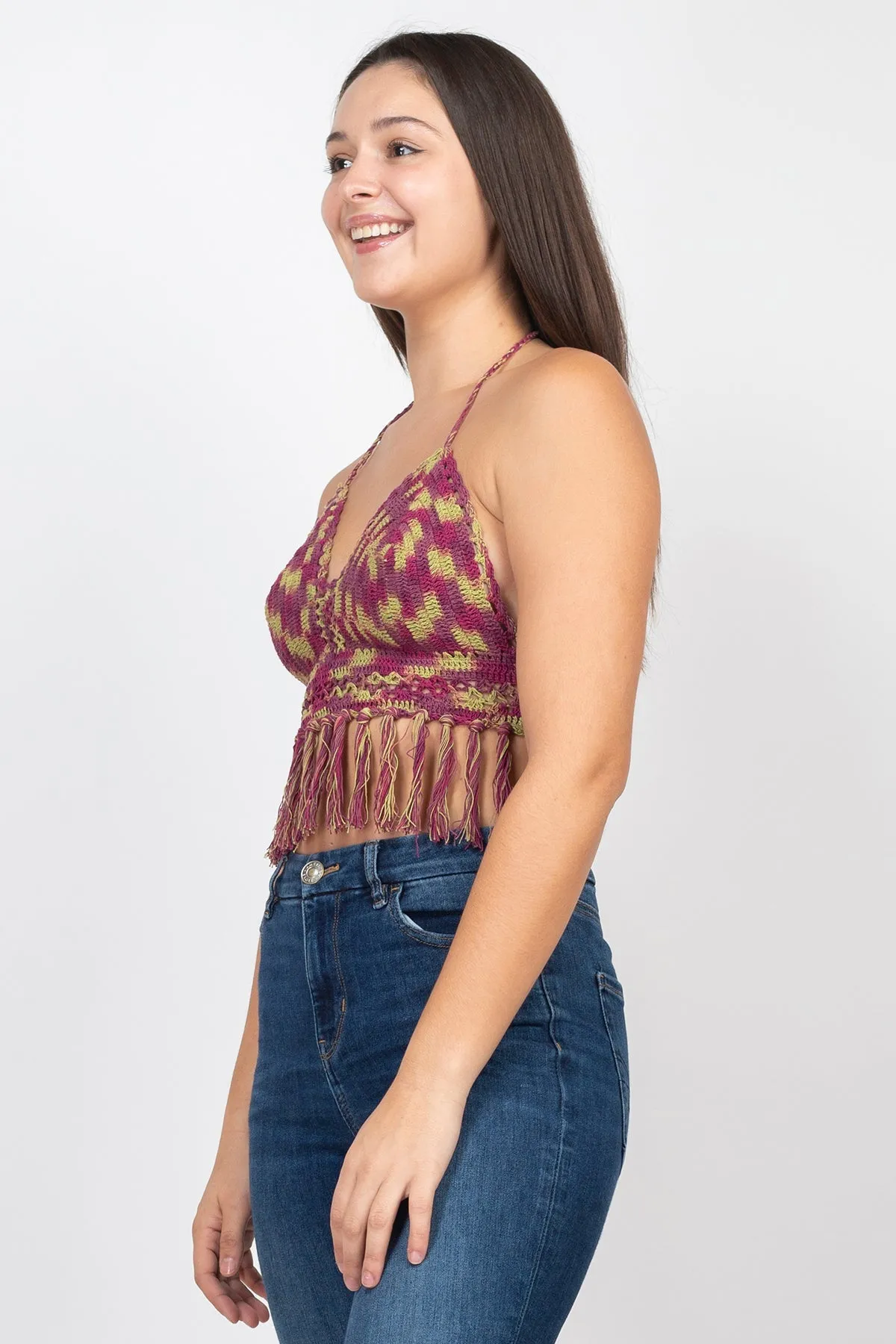 Cotton Crochet Tie-dye Top