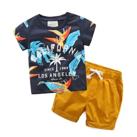 Cotton T Shirt Short Pants Sets For Baby Boys