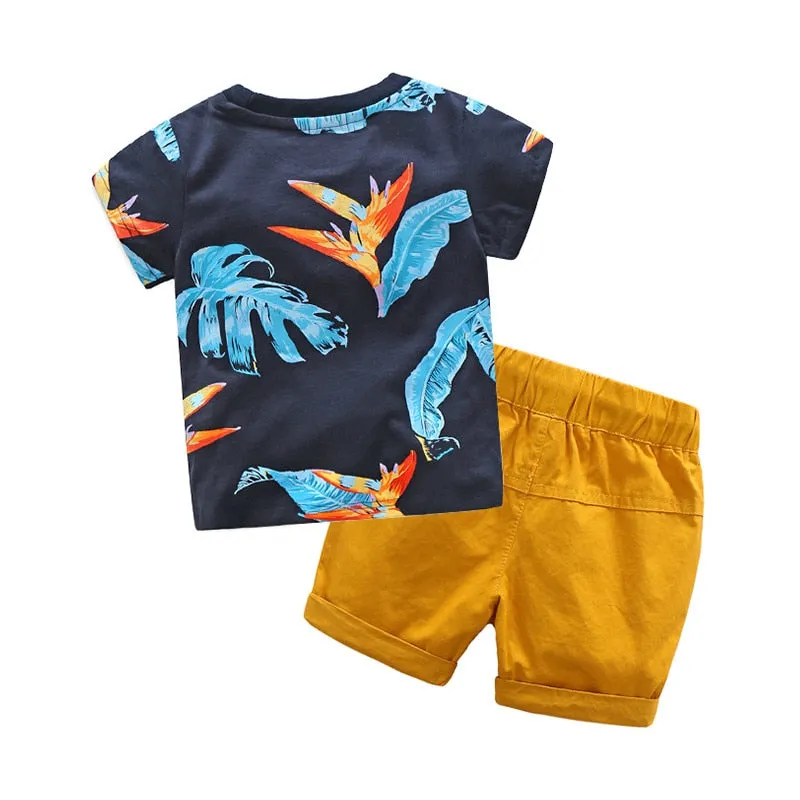 Cotton T Shirt Short Pants Sets For Baby Boys