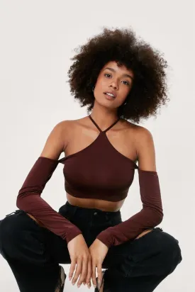 Cross Cold Shoulder Crop Top