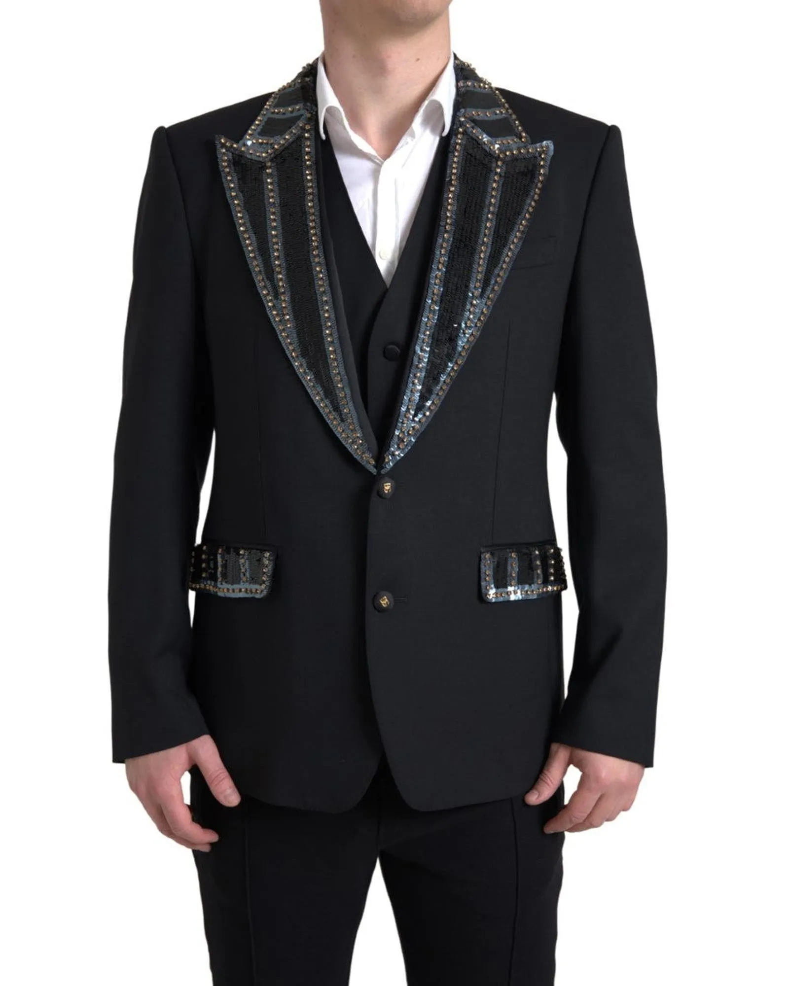 Dolce & Gabbana Men's Sequin Trim Blazer