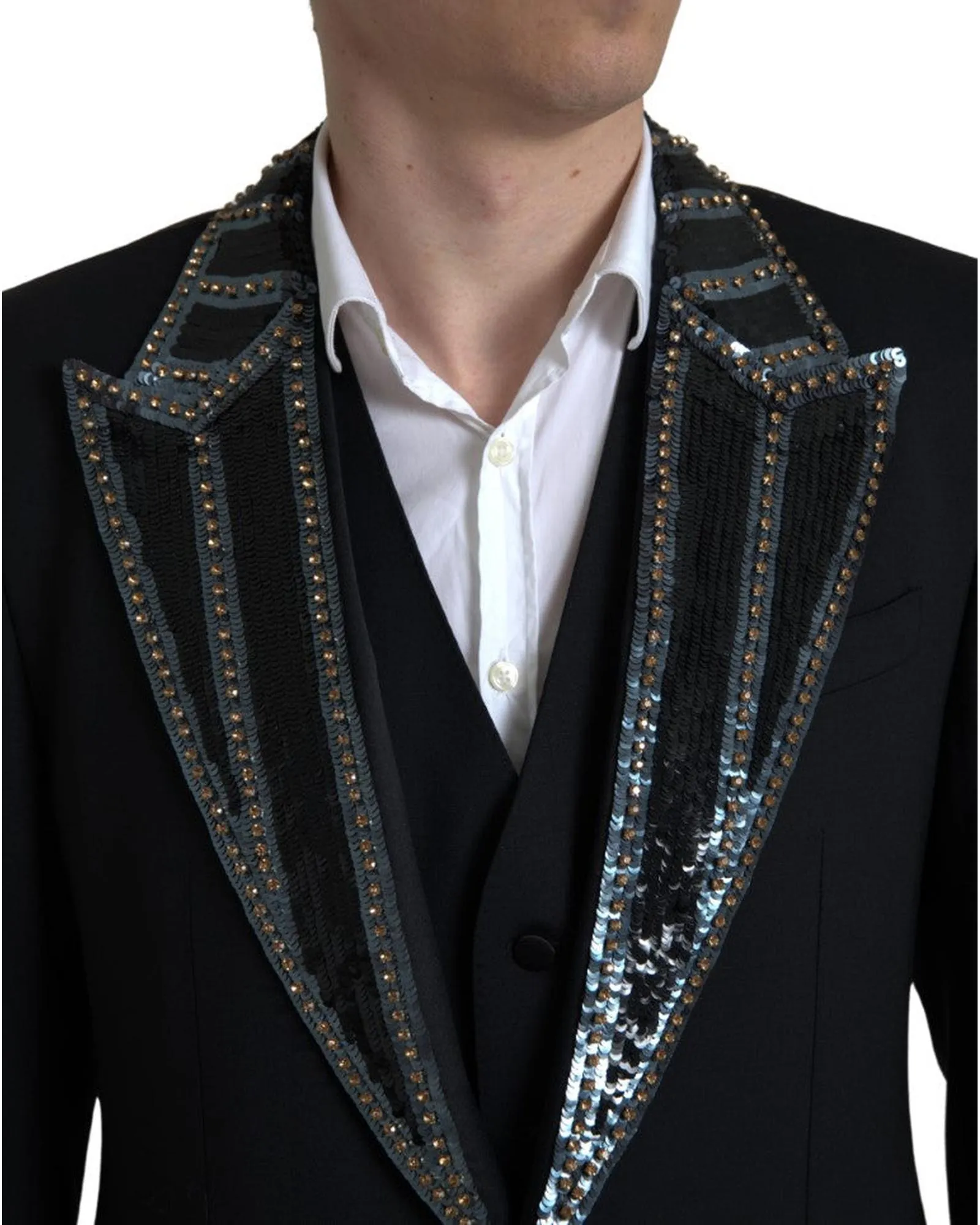 Dolce & Gabbana Men's Sequin Trim Blazer