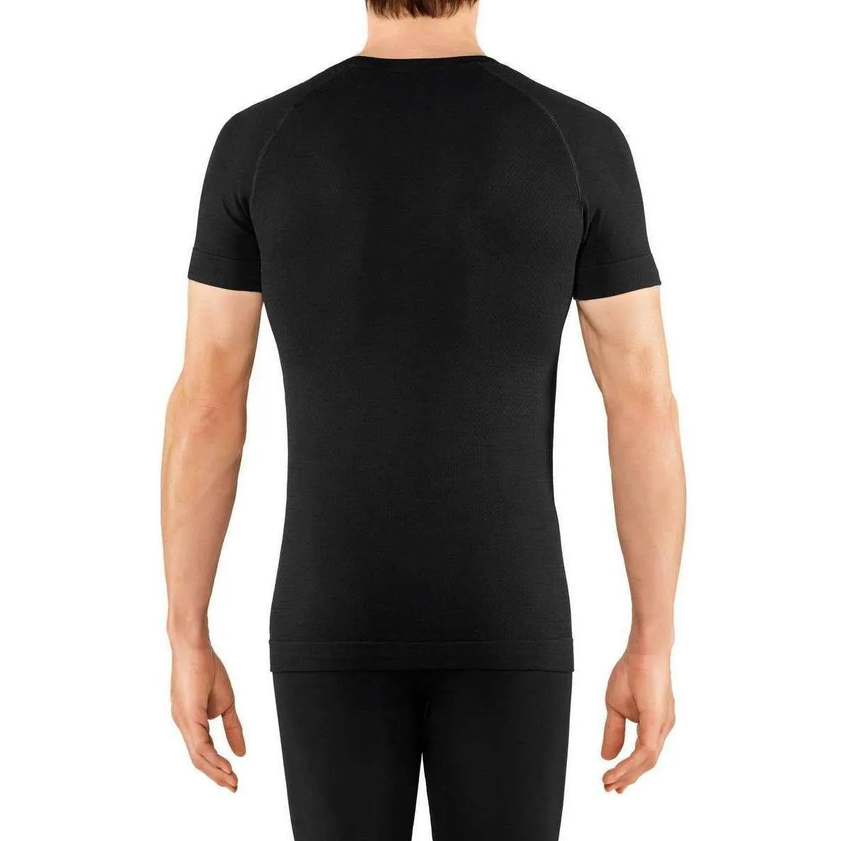 Falke Wool-Tech Light Regular Fit Short Sleeve Shirt - Black