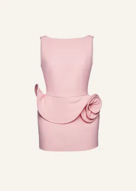 Floral appliqué sheath dress in pink