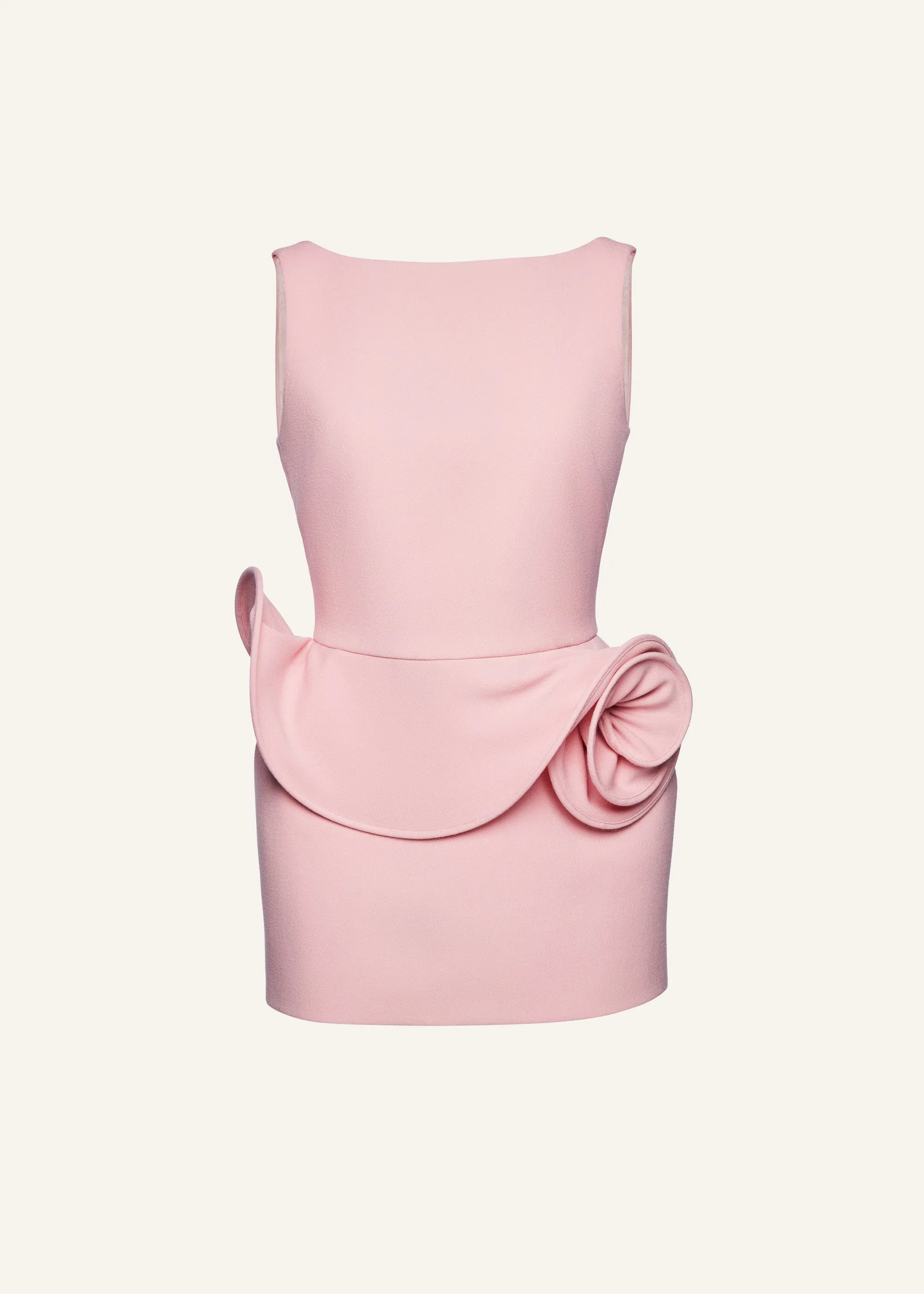Floral appliqué sheath dress in pink