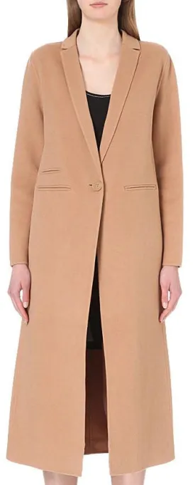 'Galaxie' Wool Blend Coat in Camel