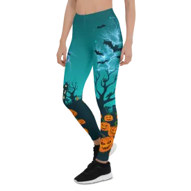 Halloween Pumpkin and Lightning Leggings