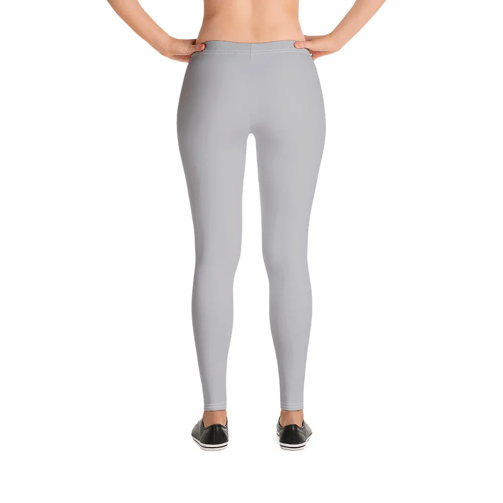 Light Gray Women's Casual Leggings, Premium Luxury Designer Women's Tights-Made in USA/EU