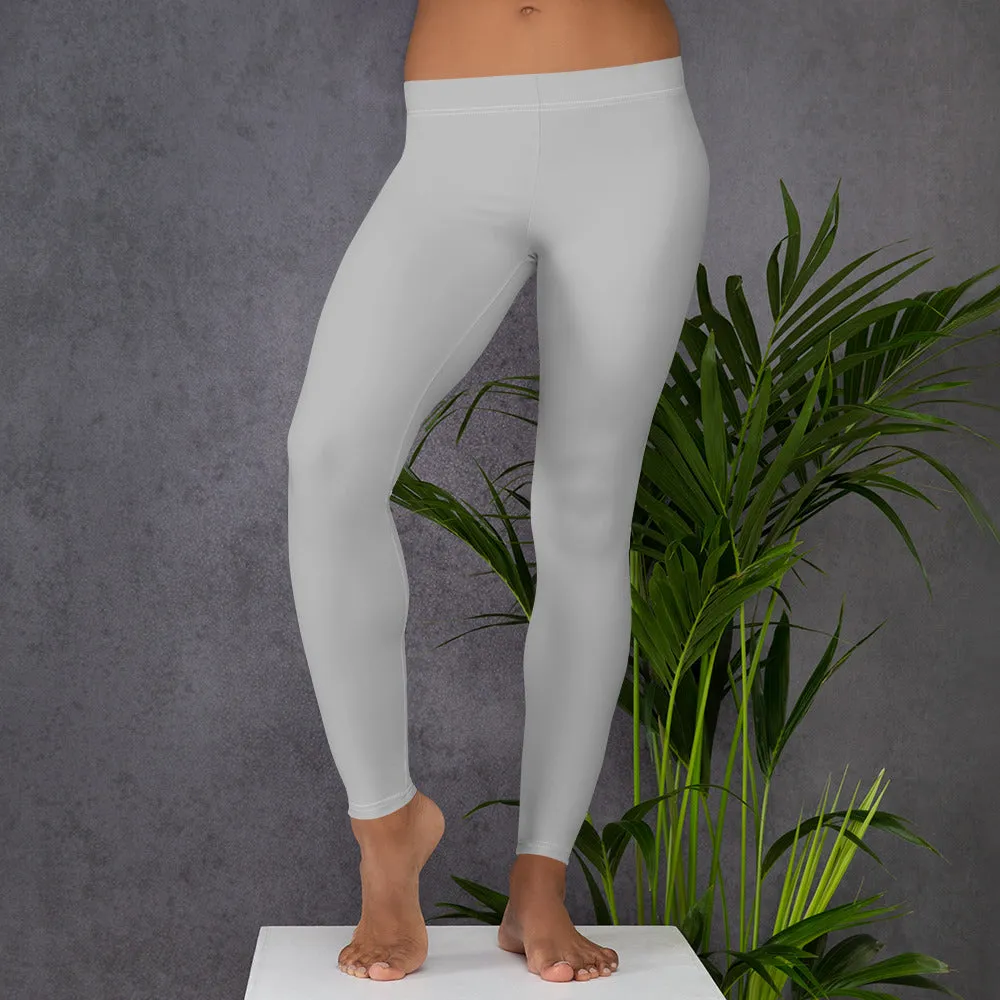 Light Gray Women's Casual Leggings, Premium Luxury Designer Women's Tights-Made in USA/EU