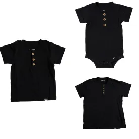Littlest Prince Black Military Shoulder Shirt