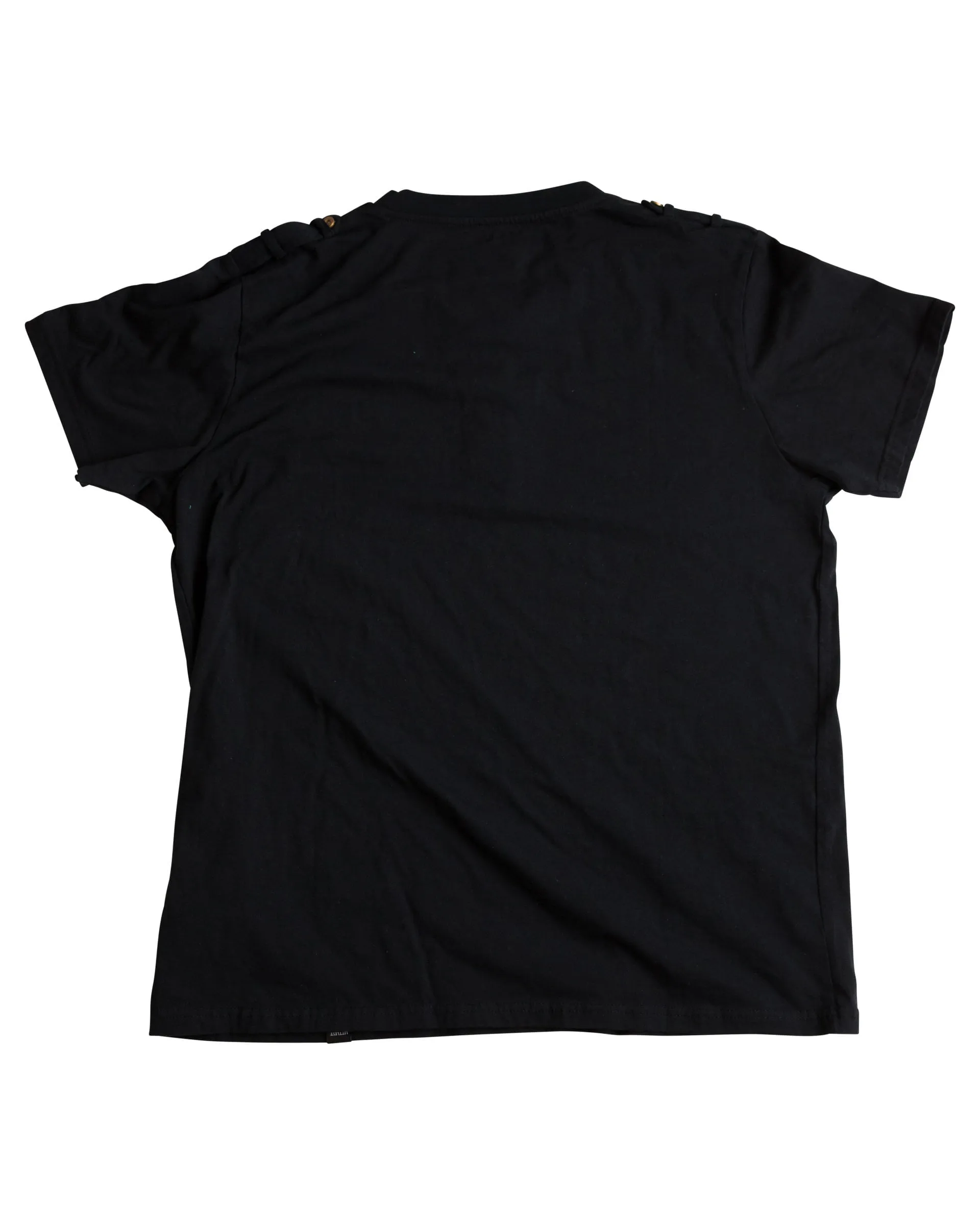 Littlest Prince Black Military Shoulder Shirt