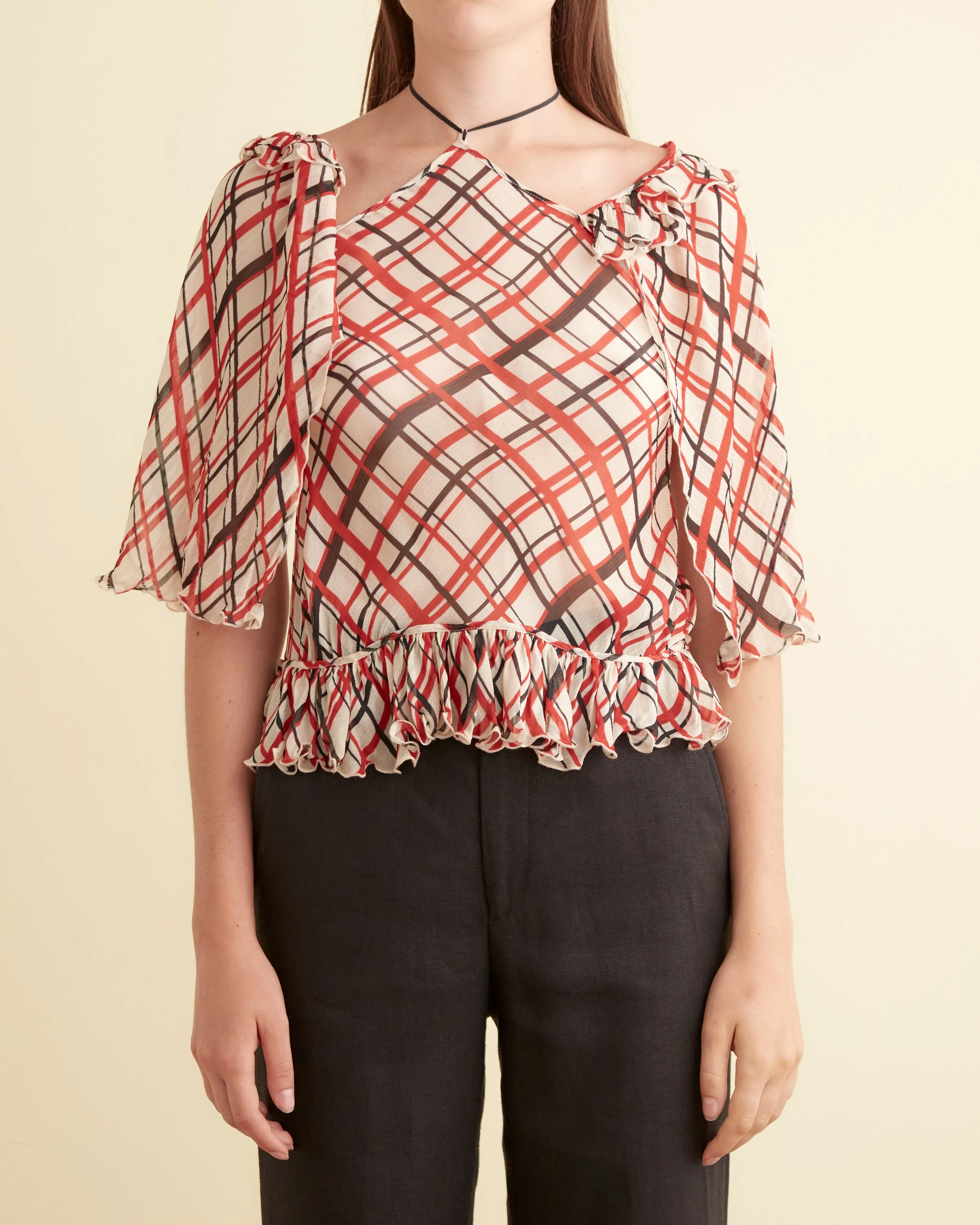 Maestro Plaid Landis Top