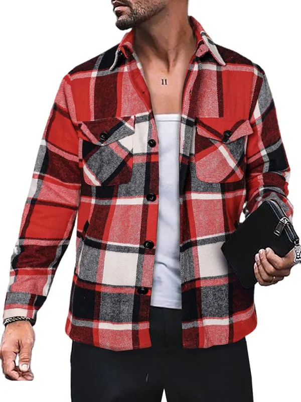 Men's Plaid Shirt Long Sleeve Button Down