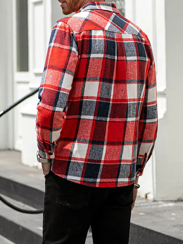 Men's Plaid Shirt Long Sleeve Button Down