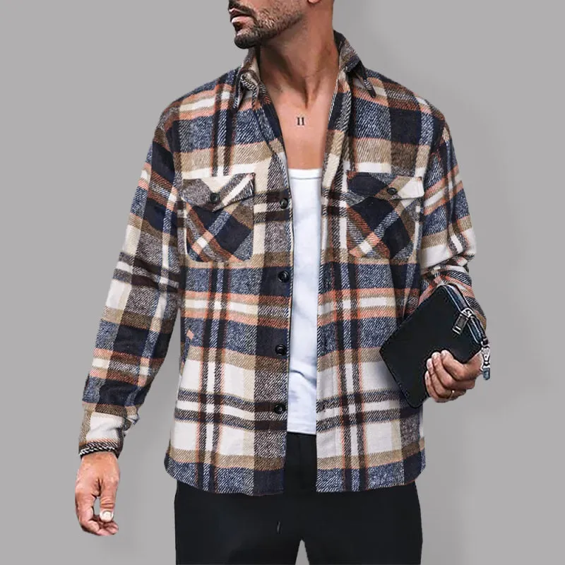 Men's Plaid Shirt Long Sleeve Button Down