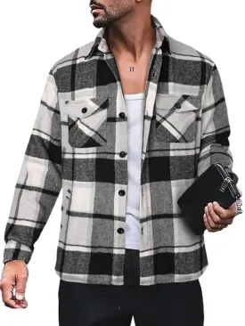 Men's Plaid Shirt Long Sleeve Button Down