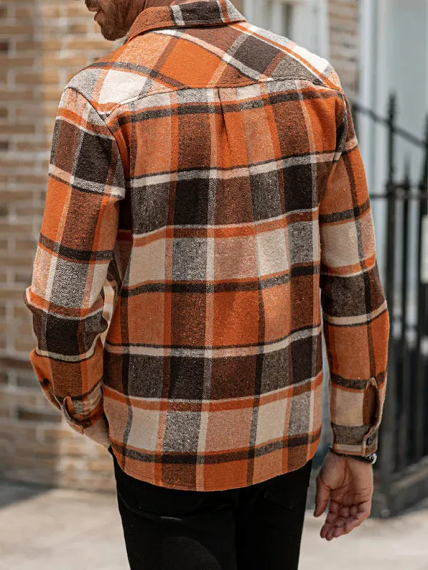 Men's Plaid Shirt Long Sleeve Button Down