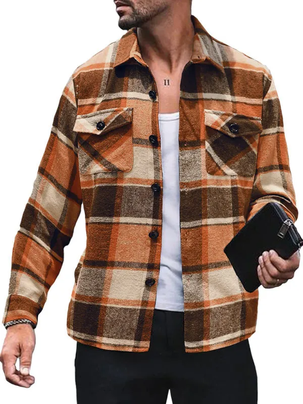 Men's Plaid Shirt Long Sleeve Button Down