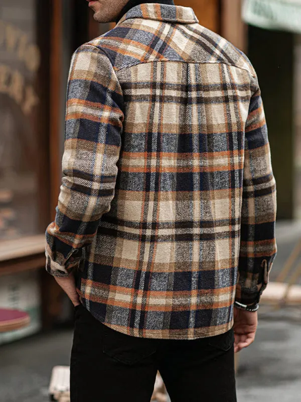 Men's Plaid Shirt Long Sleeve Button Down