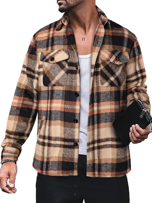 Men's Plaid Shirt Long Sleeve Button Down