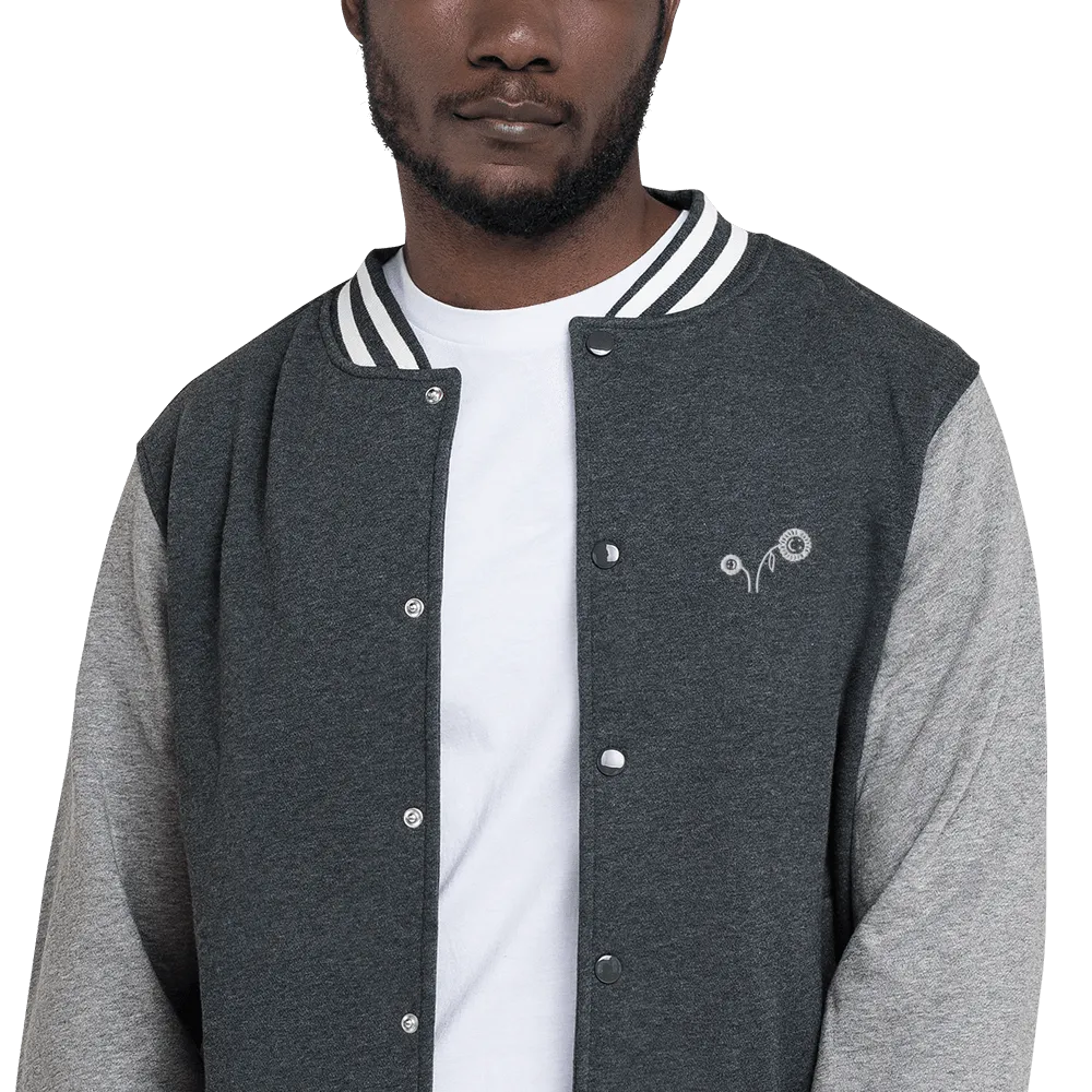 Men's 'Two Happy Sunflowers' Letterman Jacket