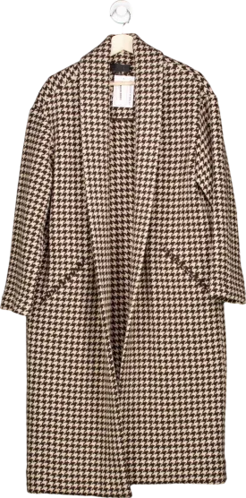 Nili Lotan Brown Houndstooth Coat S