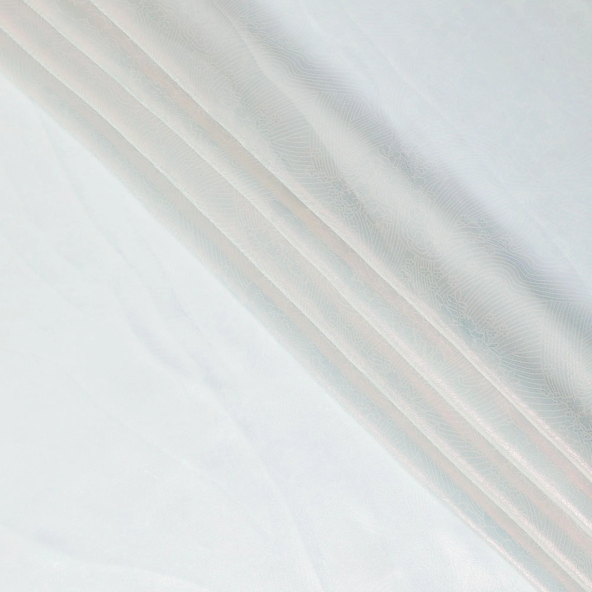 Pearl river grey synthetic chiffon fabric with same tone metallic lurex in floral design-D10113