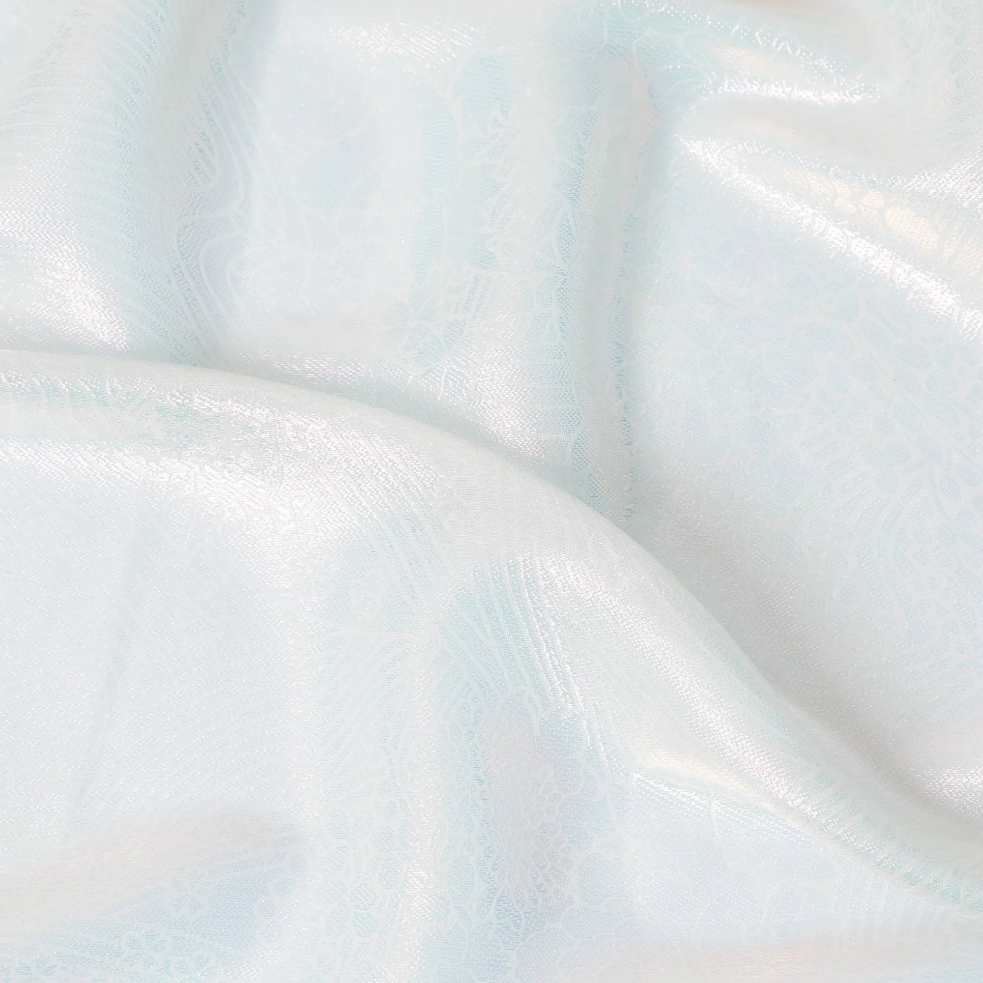 Pearl river grey synthetic chiffon fabric with same tone metallic lurex in floral design-D10113
