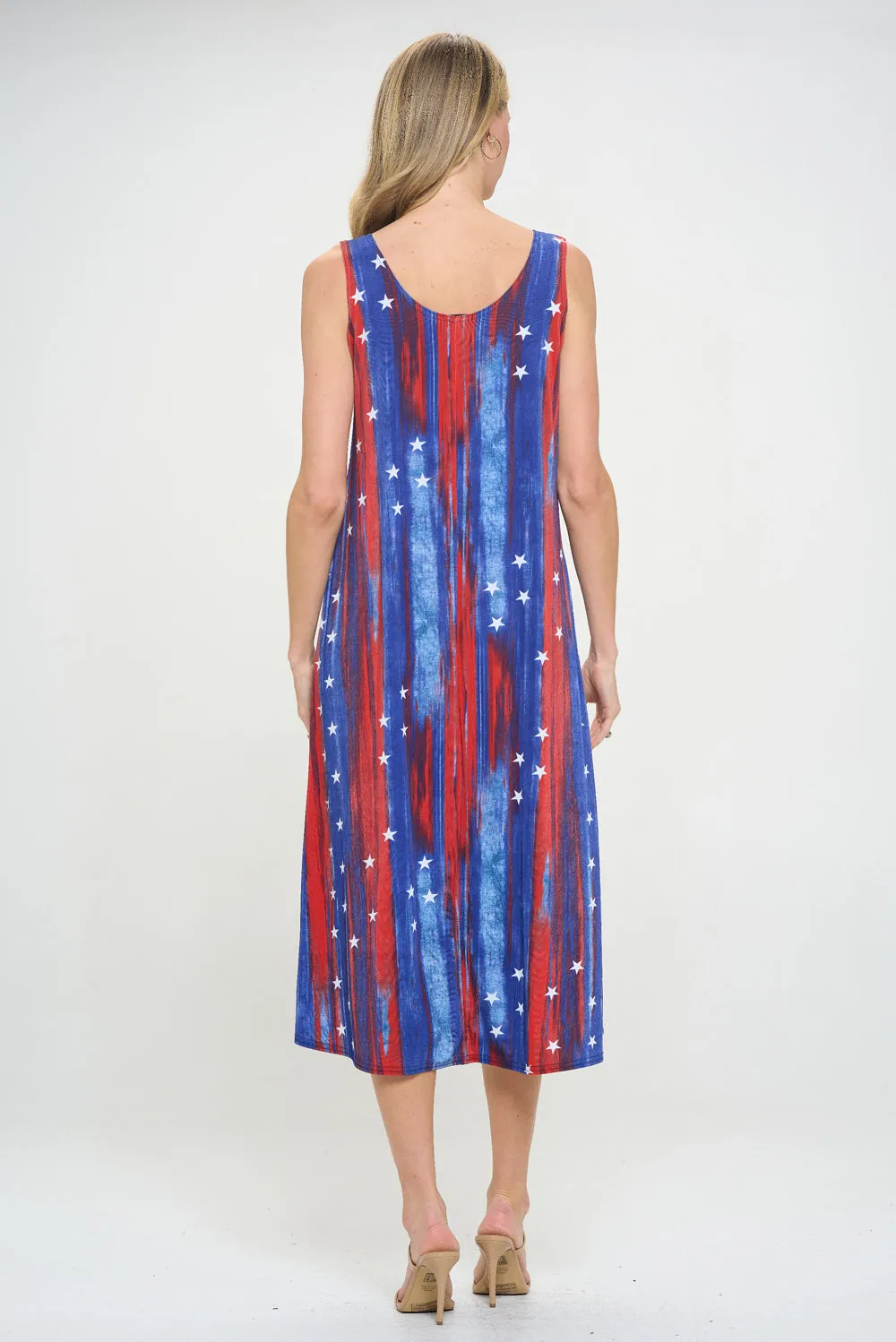 Print  Long Tank Dress-7000BN-TRD1-D005