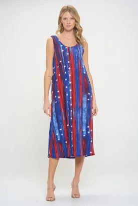 Print  Long Tank Dress-7000BN-TRD1-D005