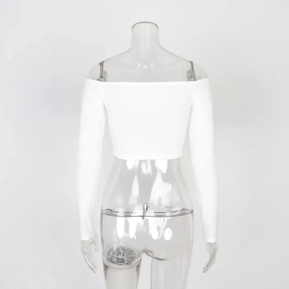 Short cropped shoulder top