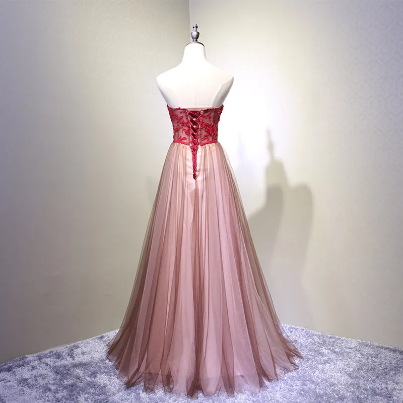 Sweetheart Tulle Prom Dress , Charming Handmade Party Gown, Prom Dress