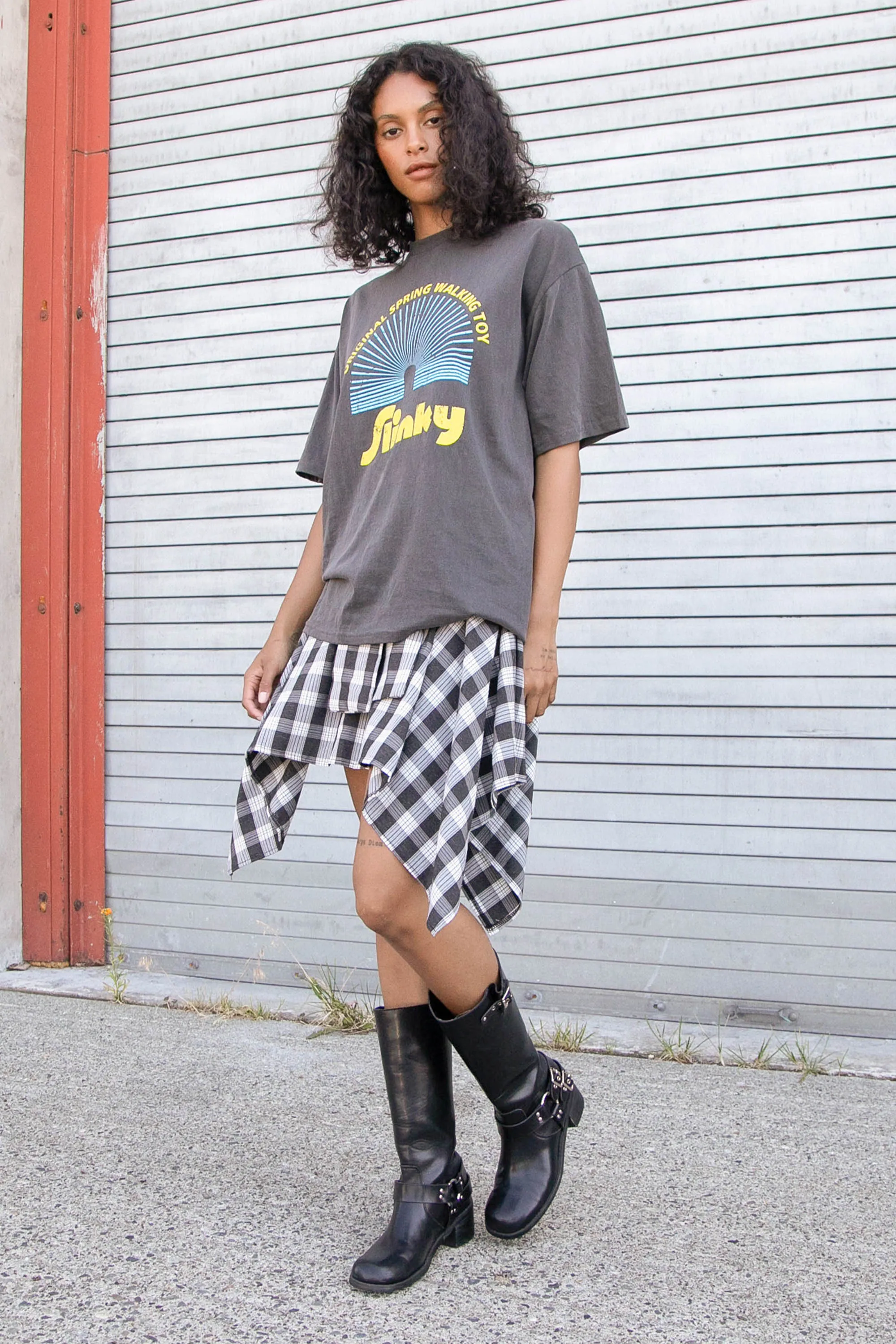 TIED SHIRT EFFECT MINI SKIRT
