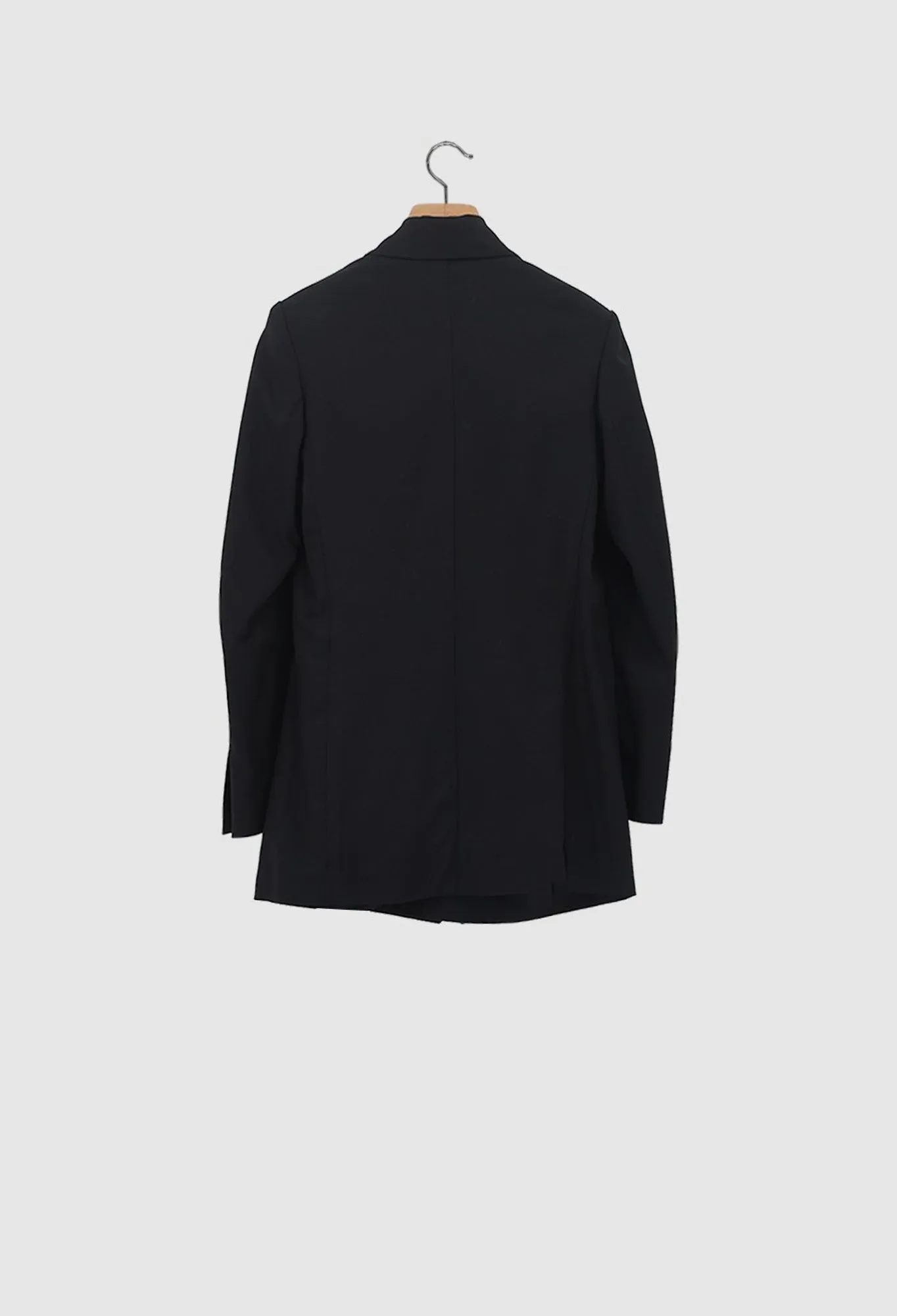 WEIMAR - Asymmetric Wool Gabardine Jacket in Black