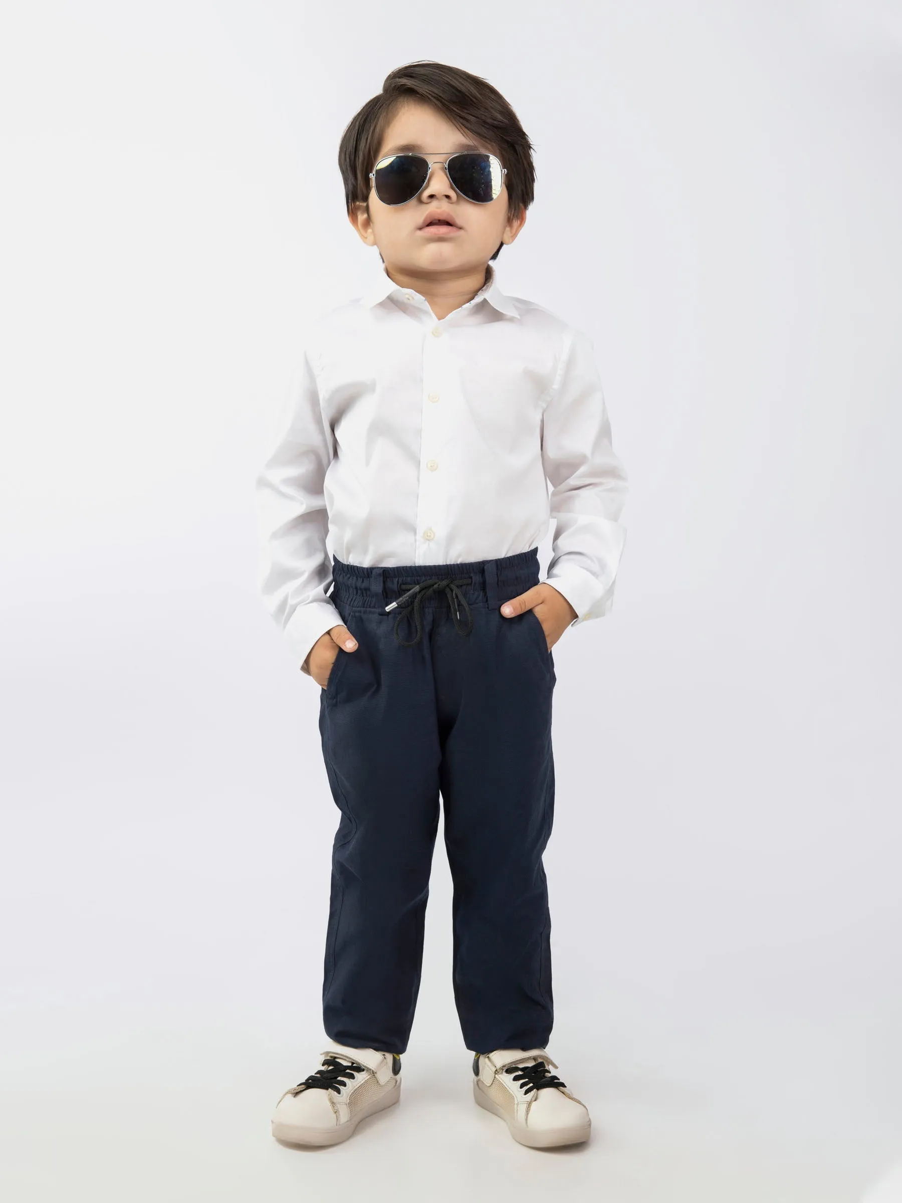 White Satin Formal Kids Shirt