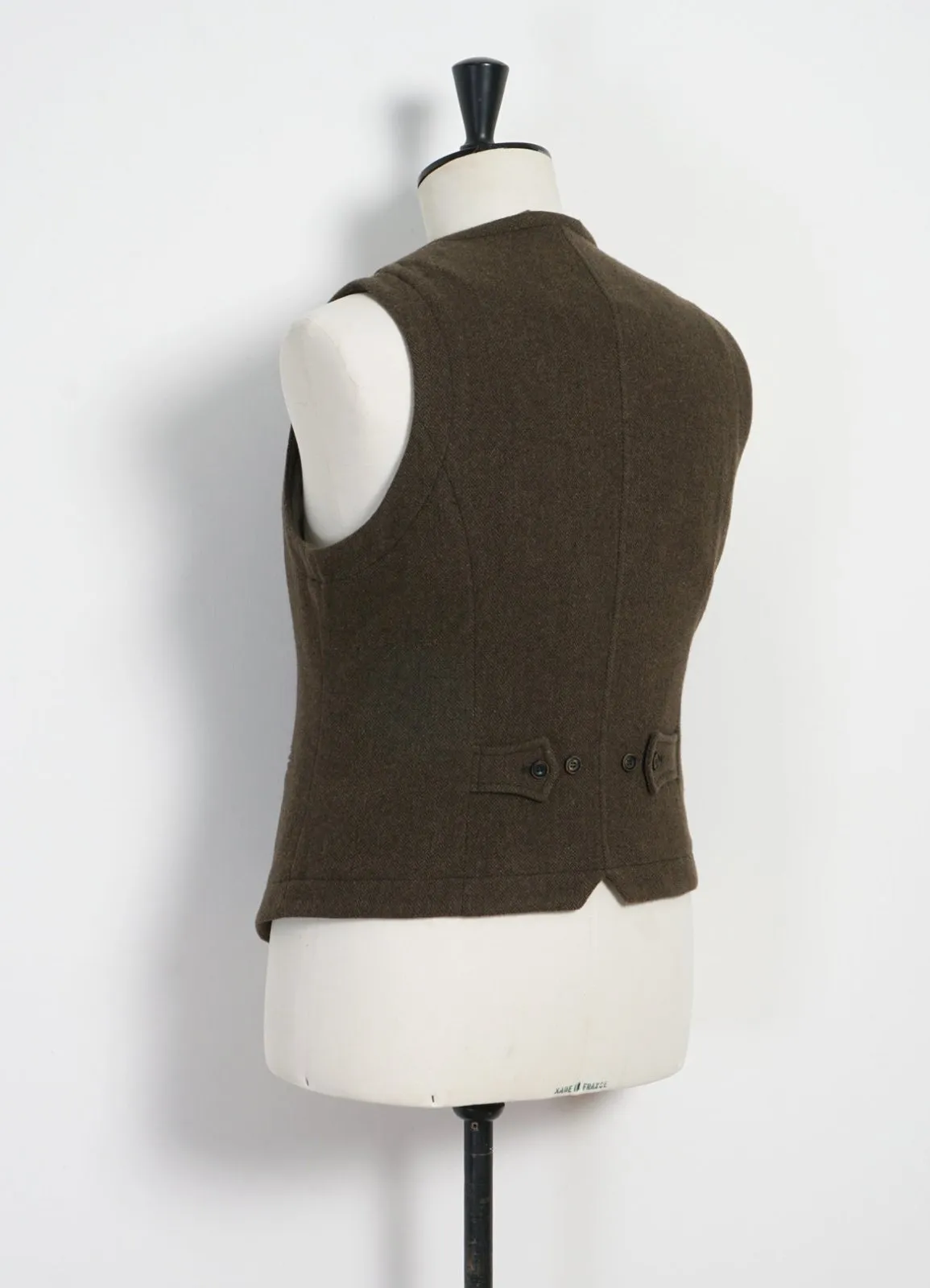 WILLIAM | Lapel Waistcoat | Brown Herringbone