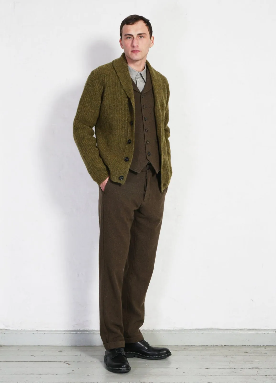 WILLIAM | Lapel Waistcoat | Brown Herringbone