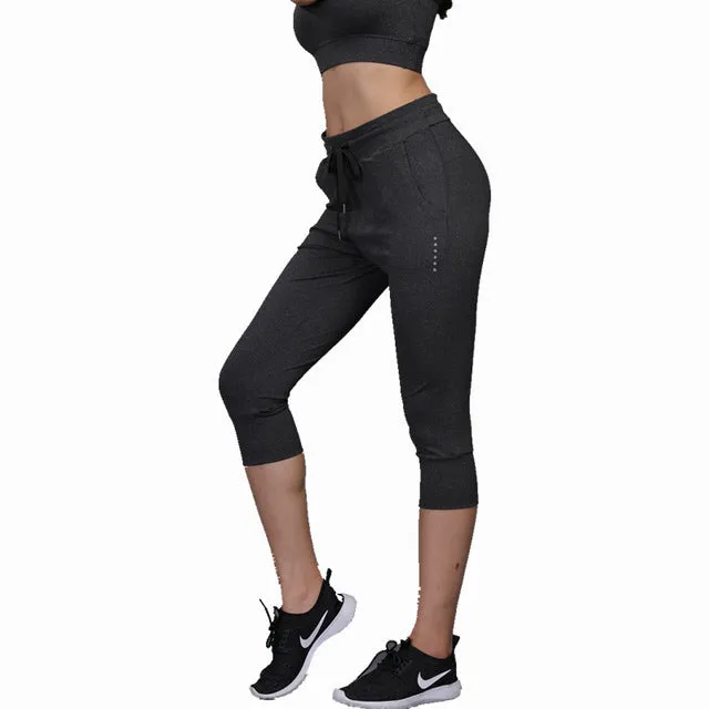 Women Yoga Pants Running Pants Tights Quick-Drying breathable stretch Trousers Fitnness gym dance leggings Yoga Sport capris